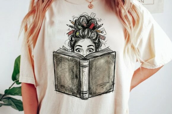 Bookworm Reading Sketch: A Design Asset for Creative Projects