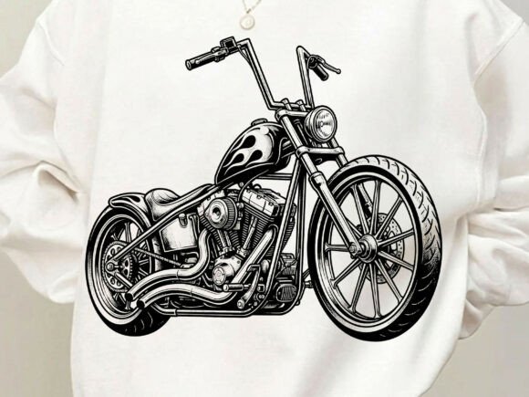 Chopper Motorcycle Biker T-Shirt Design: A Premium Graphic Asset