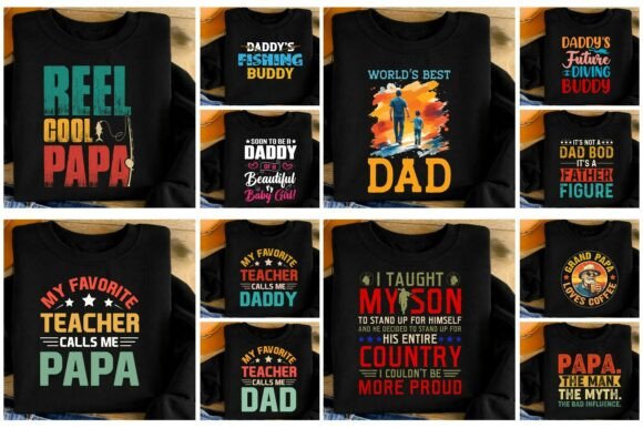 Father's Day Png T-Shirt Design Bundle: Creative Assets for Modern Branding