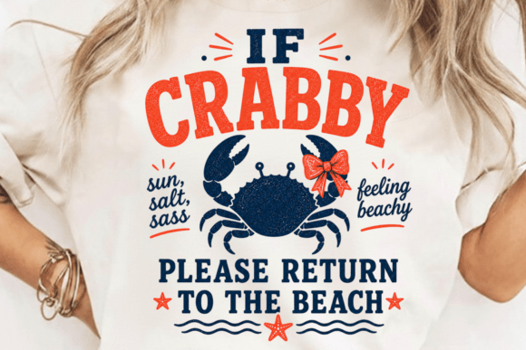 Funny Crabby Beach PNG Design: Coastal Humor Meets Pro Typography