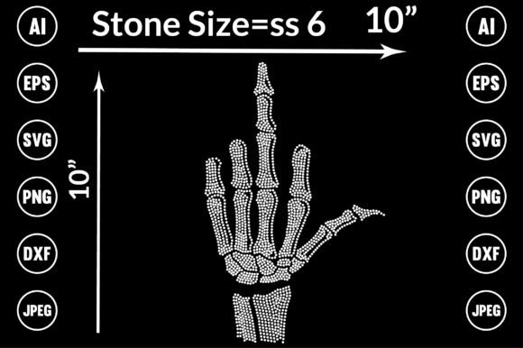 Hand, Skull Rhinestone Templates Design: A Modern Graphic Asset