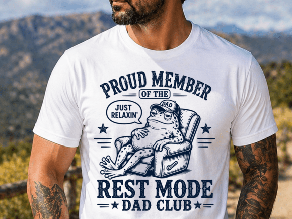 Lazy Dad Humor: The Relaxing Frog Design for Modern Brands