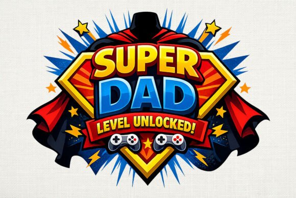 Super Dad Hero Badge PNG: A Bold Design Asset