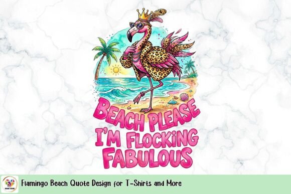 Tropical Flamingo Beach Quote Design for Summer Vibes