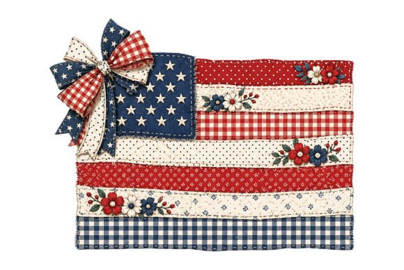 Vintage USA Flag Patchwork Design: A Timeless Graphic Asset